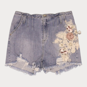 Ladies' High Waist Denim Shorts - Grade A