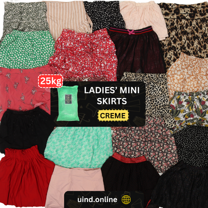 Ladies' Mini Skirts - Crème