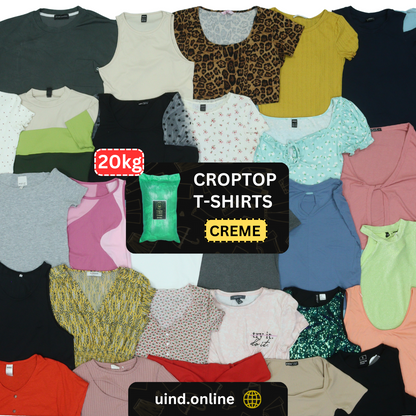 Crop Top T-shirts - Crème
