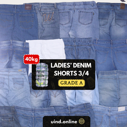 Ladies' Denim Shorts 3/4 - Grade A